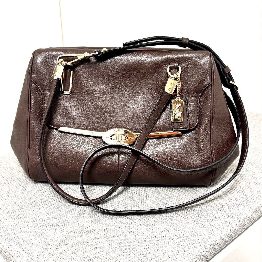 Coach Brown Leather Madison Madeline East/West Satchel Bag - Picture 4 of 8